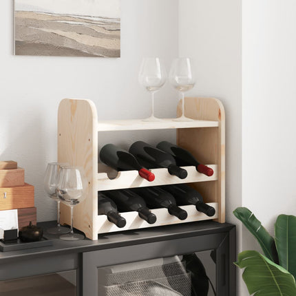 Portavini con Pannello Superiore 43x25x37cm Legno Massello Pino