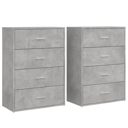 Credenze 2 pz Grigio Cemento 60x31x84 cm in Legno Multistrato