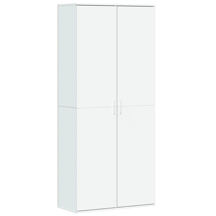 Credenza Bianca 80x35x180 cm in Legno Multistrato