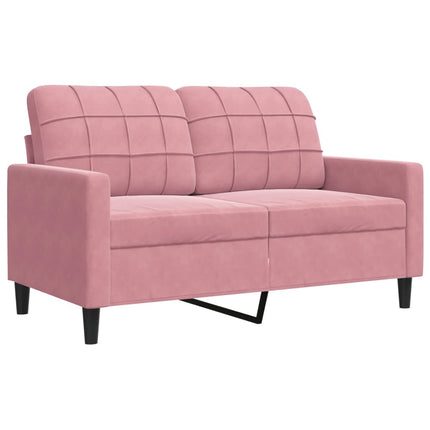 Divano a 2 Posti Rosa 120 cm in Velluto