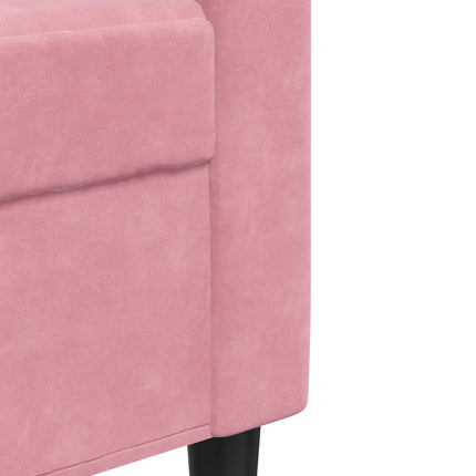 Divano a 2 Posti Rosa 120 cm in Velluto