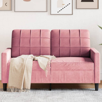 Divano a 2 Posti Rosa 120 cm in Velluto