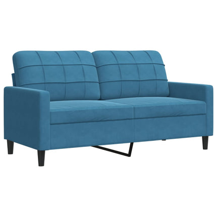 Divano a 2 Posti Blu 140 cm in Velluto