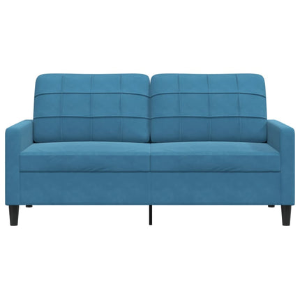 Divano a 2 Posti Blu 140 cm in Velluto