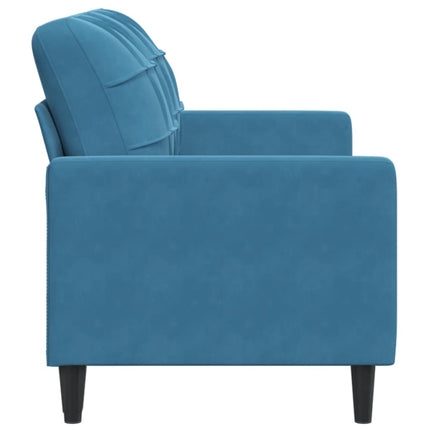 Divano a 2 Posti Blu 140 cm in Velluto
