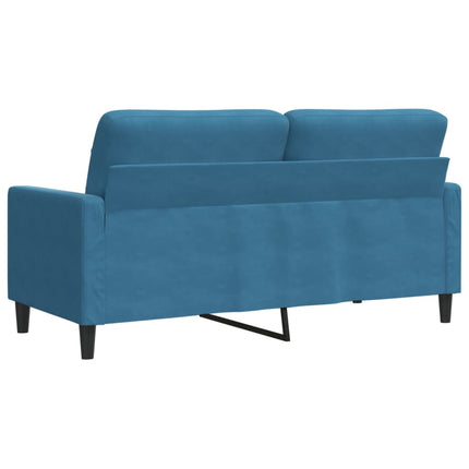 Divano a 2 Posti Blu 140 cm in Velluto