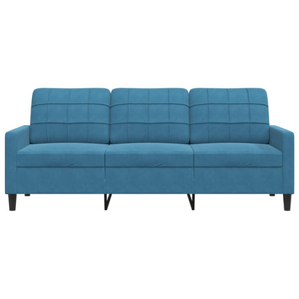 Divano a 3 Posti Blu 180 cm in Velluto