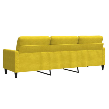 Divano a 3 Posti Giallo 210 cm in Velluto