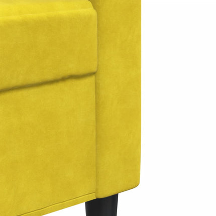 Divano a 3 Posti Giallo 210 cm in Velluto