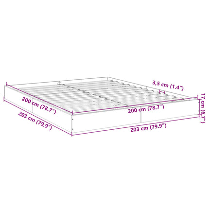 Giroletto senza Materasso Rovere Fumo 200x200 cm in Truciolato