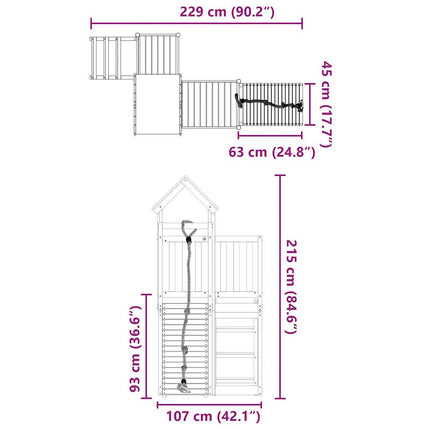 Set da Gioco da Esterno in Legno Massello di Douglas