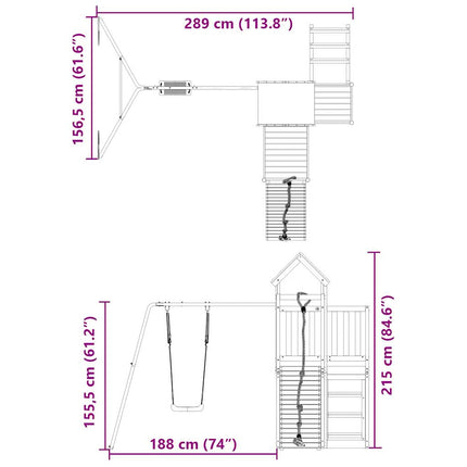 Set da Gioco da Esterno in Legno di Pino Impregnato
