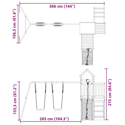 Set da Gioco da Esterno in Legno Massello di Douglas