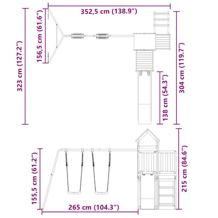 Set da Gioco da Esterno in Legno Massello di Douglas