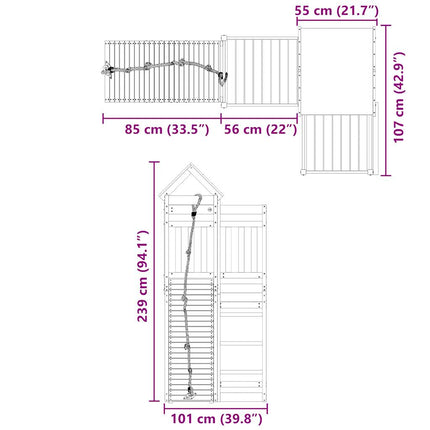 Set da Gioco da Esterno in Legno di Pino Impregnato