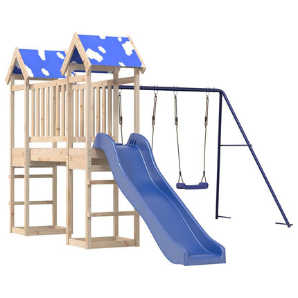Set da Gioco da Esterno in Legno Massello di Pino