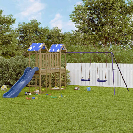 Set da Gioco da Esterno in Legno di Pino Impregnato