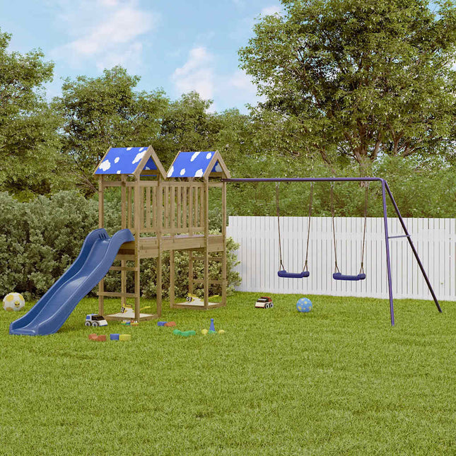 Set da Gioco da Esterno in Legno di Pino Impregnato