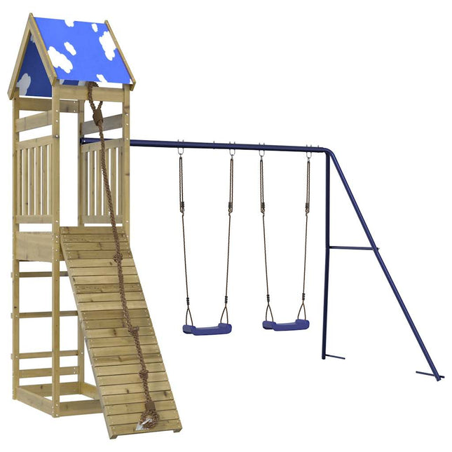 Set da Gioco da Esterno in Legno di Pino Impregnato