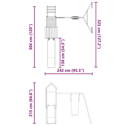 Set da Gioco da Esterno in Legno di Pino Impregnato