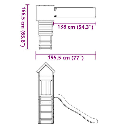 Set da Gioco da Esterno in Legno di Pino Impregnato