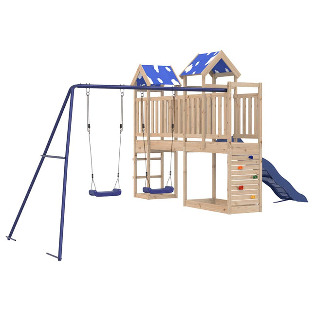 Set da Gioco da Esterno in Legno Massello di Pino