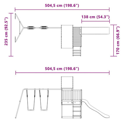 Set da Gioco da Esterno in Legno Massello di Douglas