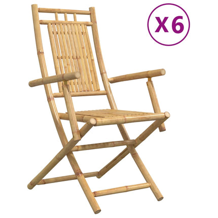 Sedie da Giardino Pieghevoli 6 pz 53x66x99 cm in BambÃƒÂ¹