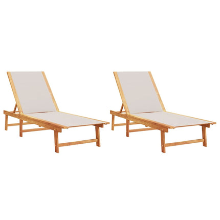 Lettini Prendisole 2 pz Grigi Legno Massello Acacia e Textilene