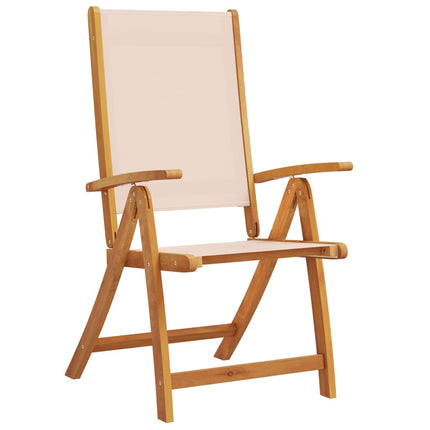 Set Pranzo da Giardino 5pz Legno Massello di Acacia e Textilene