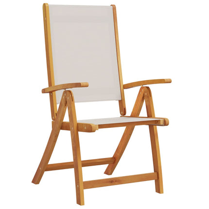 Set Pranzo da Giardino 5pz Legno Massello di Acacia e Textilene