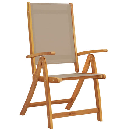 Set Pranzo da Giardino 5pz Legno Massello di Acacia e Textilene