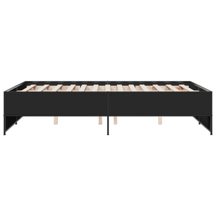 Giroletto Nero 140x190 cm in Legno Multistrato e Metallo