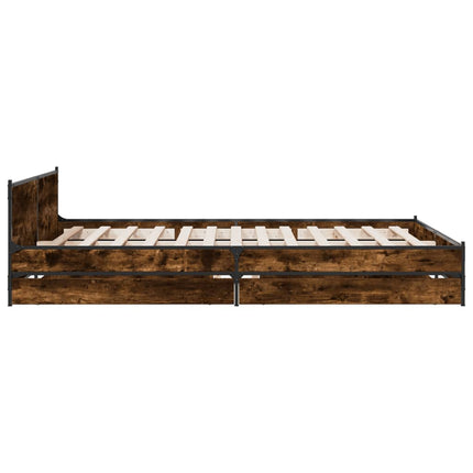 Giroletto con Cassetti Rovere Fumo 120x200 cm Legno Multistrato