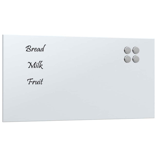 Lavagna Magnetica a Parete Bianca 60x30 cm Vetro Temperato