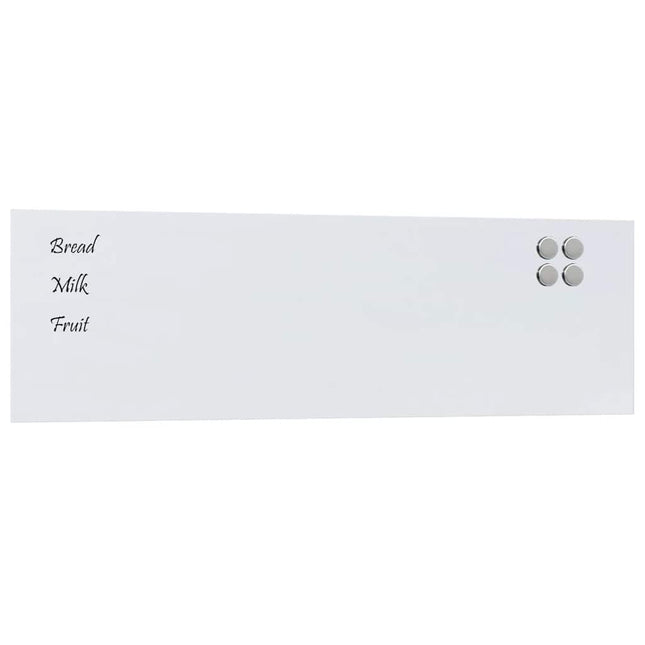 Lavagna Magnetica a Parete Bianca 100x30 cm Vetro Temperato