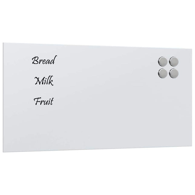 Lavagna Magnetica a Parete Bianca 80x40 cm Vetro Temperato