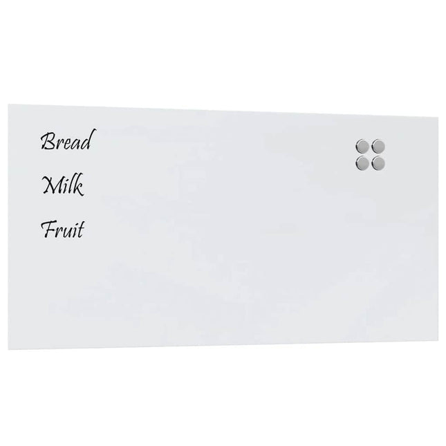 Lavagna Magnetica a Parete Bianca 100x50 cm Vetro Temperato