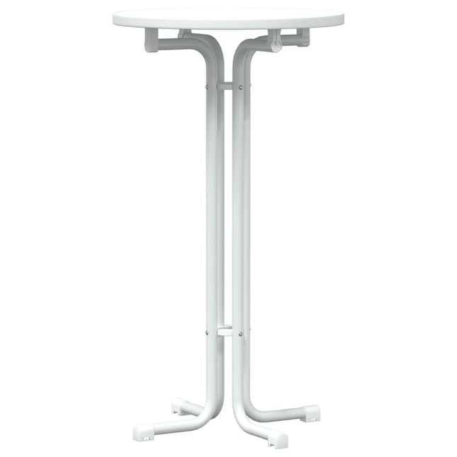 Tavolo da Pranzo Bianco Ã˜60x110 cm Legno Multistrato e Acciaio