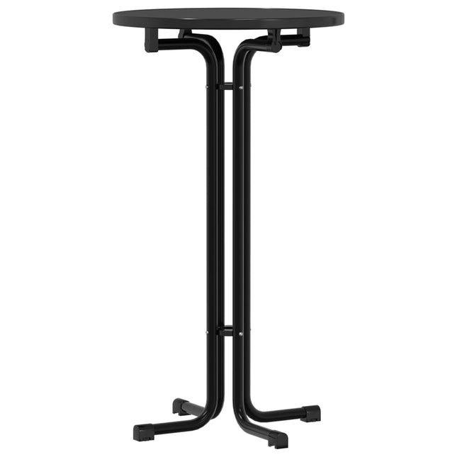 Tavolo da Pranzo Nero Ã˜60x110 cm Legno Multistrato e Acciaio