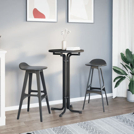 Tavolo da Pranzo Nero Ã˜60x110 cm Legno Multistrato e Acciaio
