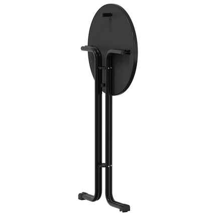Tavolo da Pranzo Nero Ã˜60x110 cm Legno Multistrato e Acciaio
