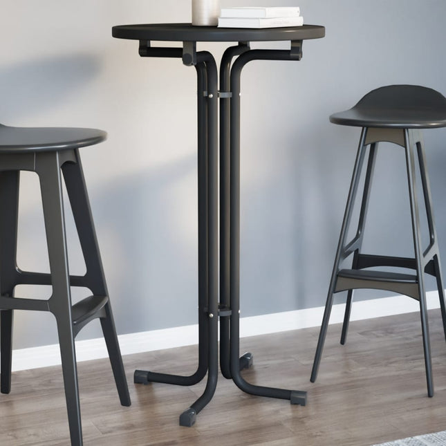 Tavolo da Pranzo Nero Ã˜60x110 cm Legno Multistrato e Acciaio