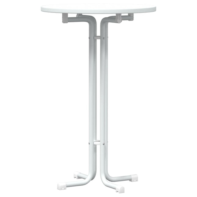 Tavolo da Pranzo Bianco Ã˜70x110 cm Legno Multistrato e Acciaio