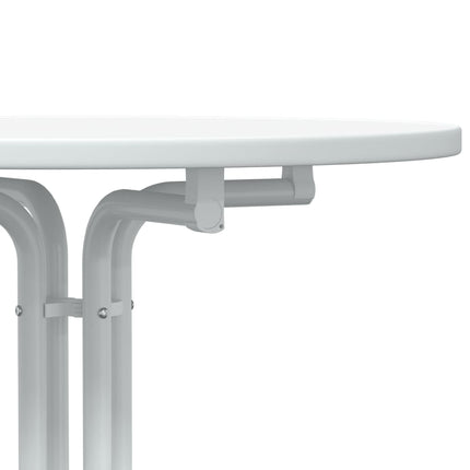 Tavolo da Pranzo Bianco Ã˜70x110 cm Legno Multistrato e Acciaio