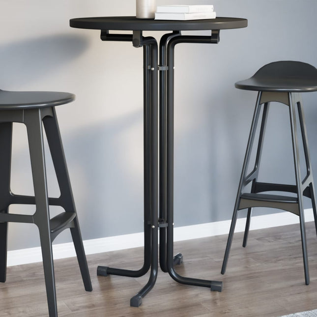 Tavolo da Pranzo Nero Ã˜70x110 cm Legno Multistrato e Acciaio