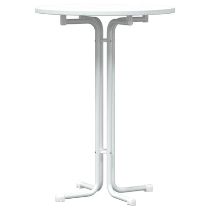 Tavolo da Pranzo Bianco Ã˜80x110 cm Legno Multistrato e Acciaio