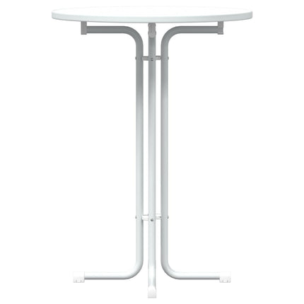 Tavolo da Pranzo Bianco Ã˜80x110 cm Legno Multistrato e Acciaio