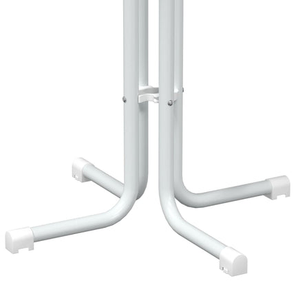 Tavolo da Pranzo Bianco Ã˜80x110 cm Legno Multistrato e Acciaio