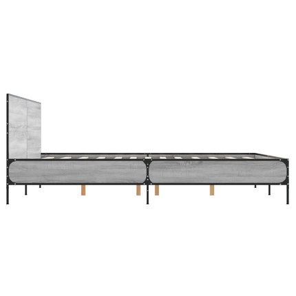 Giroletto Grigio Sonoma 160x200 cm in Legno Multistrato Metallo
